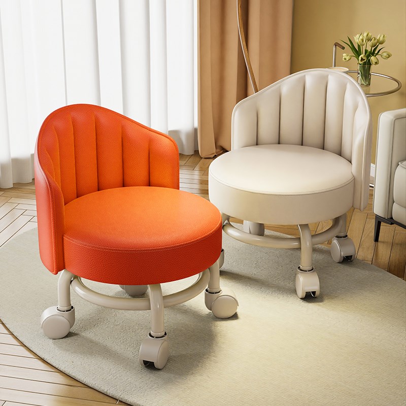 速发向轮小凳家滑轮矮凳子用换鞋背客厅儿童带轮小板凳带娃靠凳椅