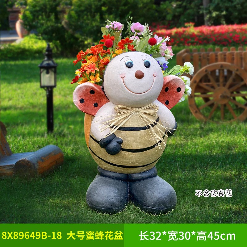 速发蜜蜂动物造型花盆多肉创意个性露台花园布置装饰庭院大号摆件
