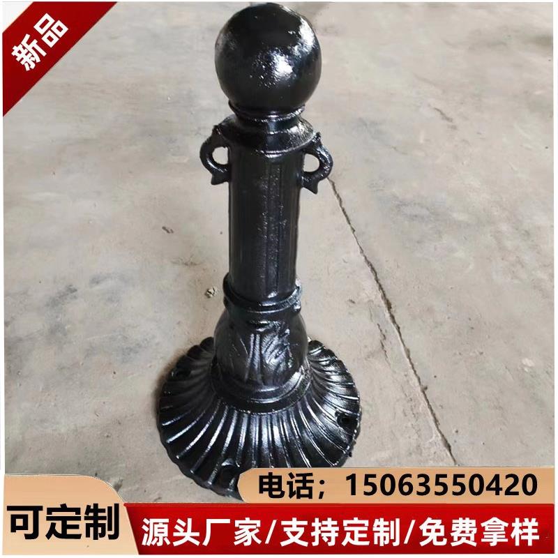 河道铁链护栏广场止车链条围栏铁艺道路隔离防撞栏杆铸铁罗马立柱