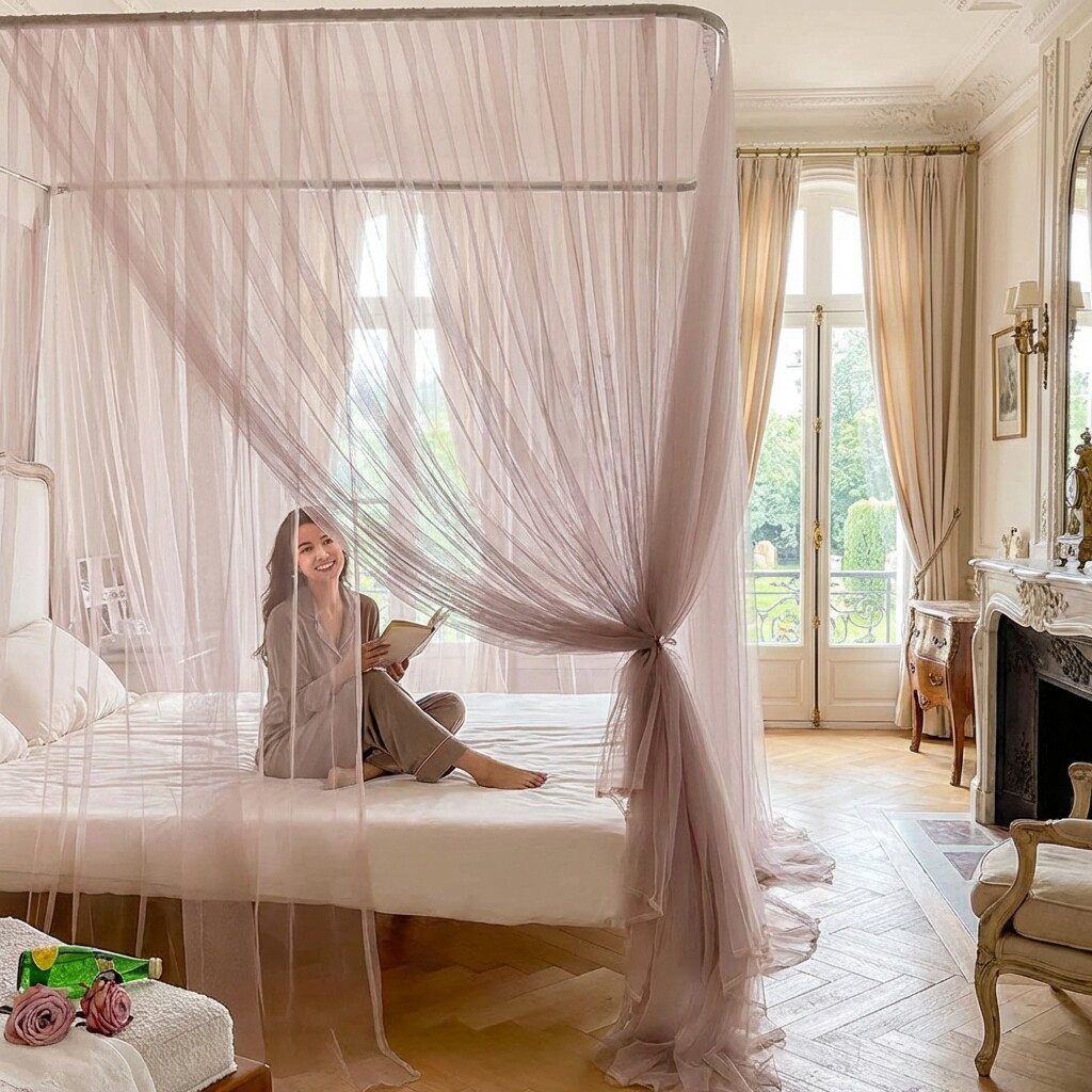 日本蚊帐家用2026新款双层落地式卧室婴儿童公主风床幔免安装蚊帐