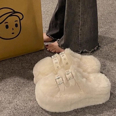 厚底增高包头半拖鞋女