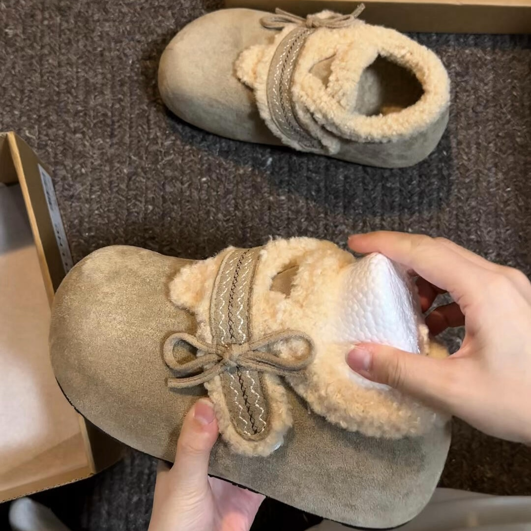 加绒保暖蝴蝶结勃肯棉鞋女2025年冬季新款厚底增高休闲舒适雪地靴,女鞋,棉鞋,淘宝优惠券,粉丝福利购,淘宝优惠卷