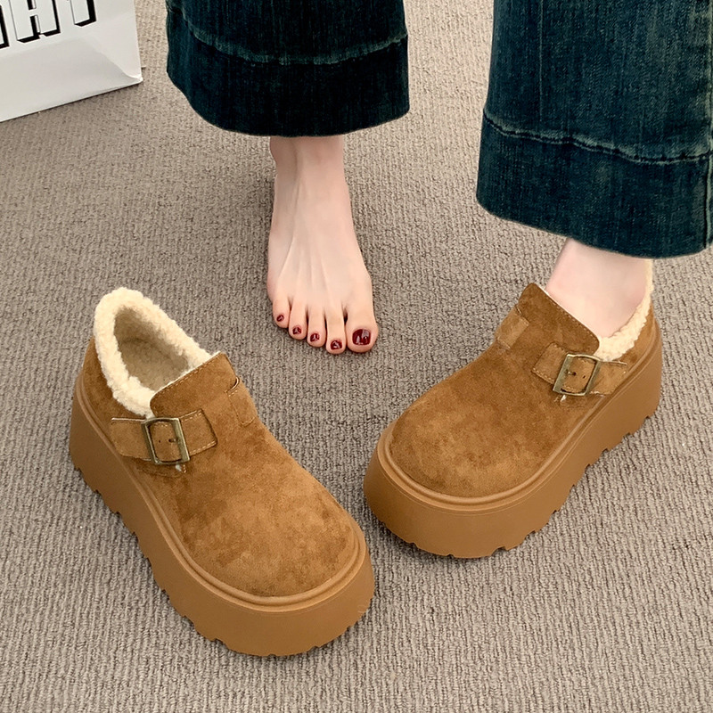 厚底增高勃肯鞋女外穿2025年冬季新款加绒保暖休闲舒适百搭毛毛鞋,女鞋,棉鞋,淘宝优惠券,粉丝福利购,淘宝优惠卷