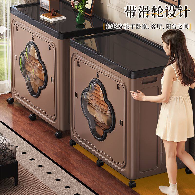 【送货上门】巨无霸折叠收纳箱整理箱大容量家用翻盖带轮衣物被子