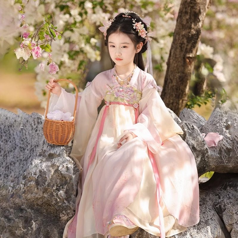 儿童汉服女童春秋2025新款儿童古风超仙飘逸公主连衣裙女孩中国风,童装/婴儿装/亲子装,汉服,淘宝优惠券,粉丝福利购,淘宝优惠卷