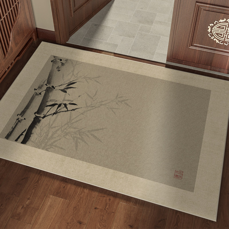 新中式地垫入户门垫耐脏防滑垫子国风竹子入户门地垫门厅玄关地毯,居家布艺,入户地垫,淘宝优惠券,粉丝福利购,淘宝优惠卷