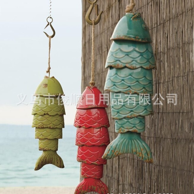 olored Koi Fih Wind hime 彩色锦鲤风铃金属挂饰