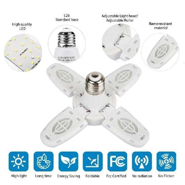 Mini LED Garage Lights 38W Deformable Led Garage Lights E27