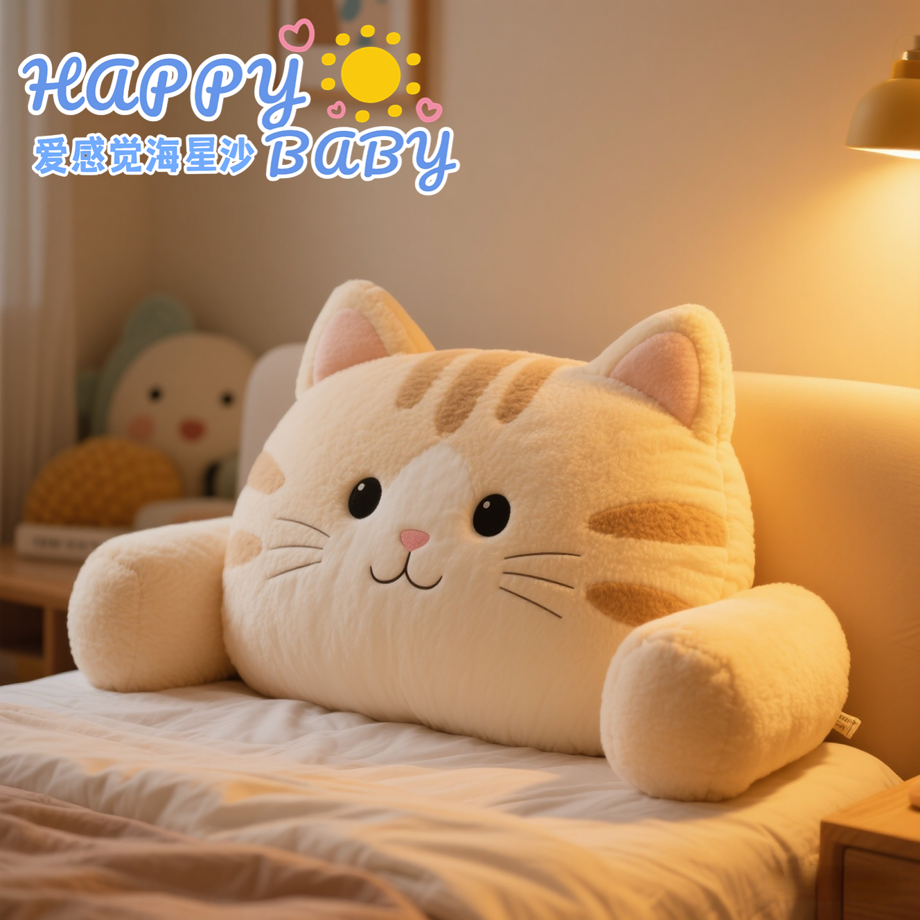 靠背垫无床头大靠背软包男孩靠垫榻榻米护腰防撞扶手儿童床上靠枕