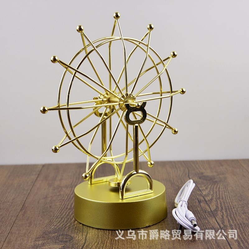永动仪摆件摩天轮天体磁性动态摇摆仪器大号金色无极框全金属