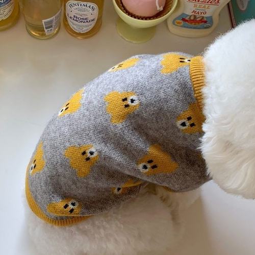 宠物保暖泰迪可爱针织毛衣秋冬狗狗衣服比熊开衫服饰犬头小型