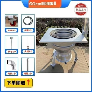 炉灶柴火轮毂家用移动锅灶煤炉子加厚户外灶台钢圈新款柴汽车农村