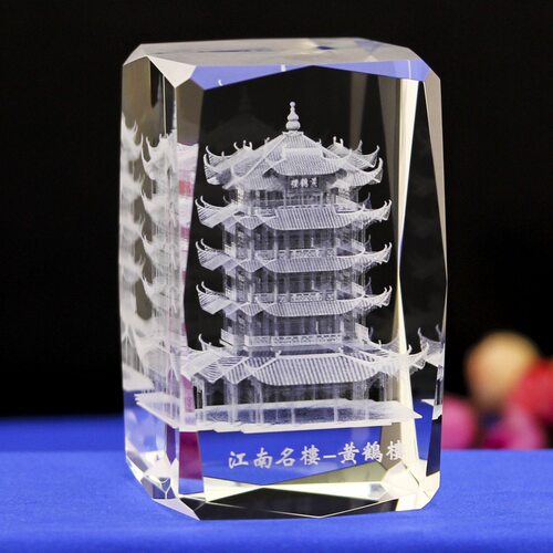湖北水晶内雕洛馨缘黄鹤楼