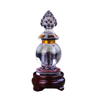 白水晶装藏舍利子甘露丸藏红花水晶舍利塔摆件大号佛塔菩提塔嘎乌