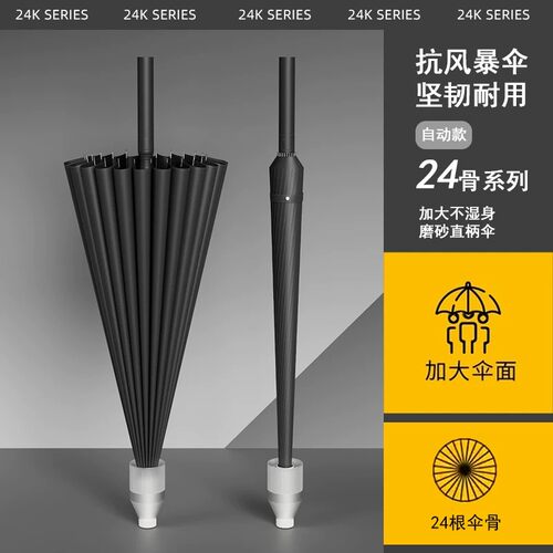 自动长柄防风防暴雨双人防水伞