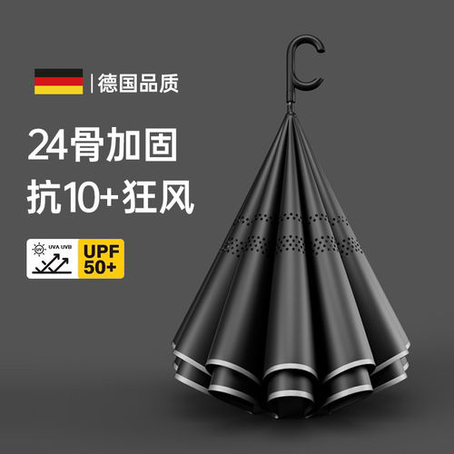汽车专用大号抗风24骨长柄伞