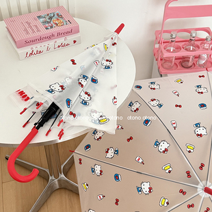 透明雨伞kitty自动高颜值学生可爱卡通日系ins儿童上学专用成人