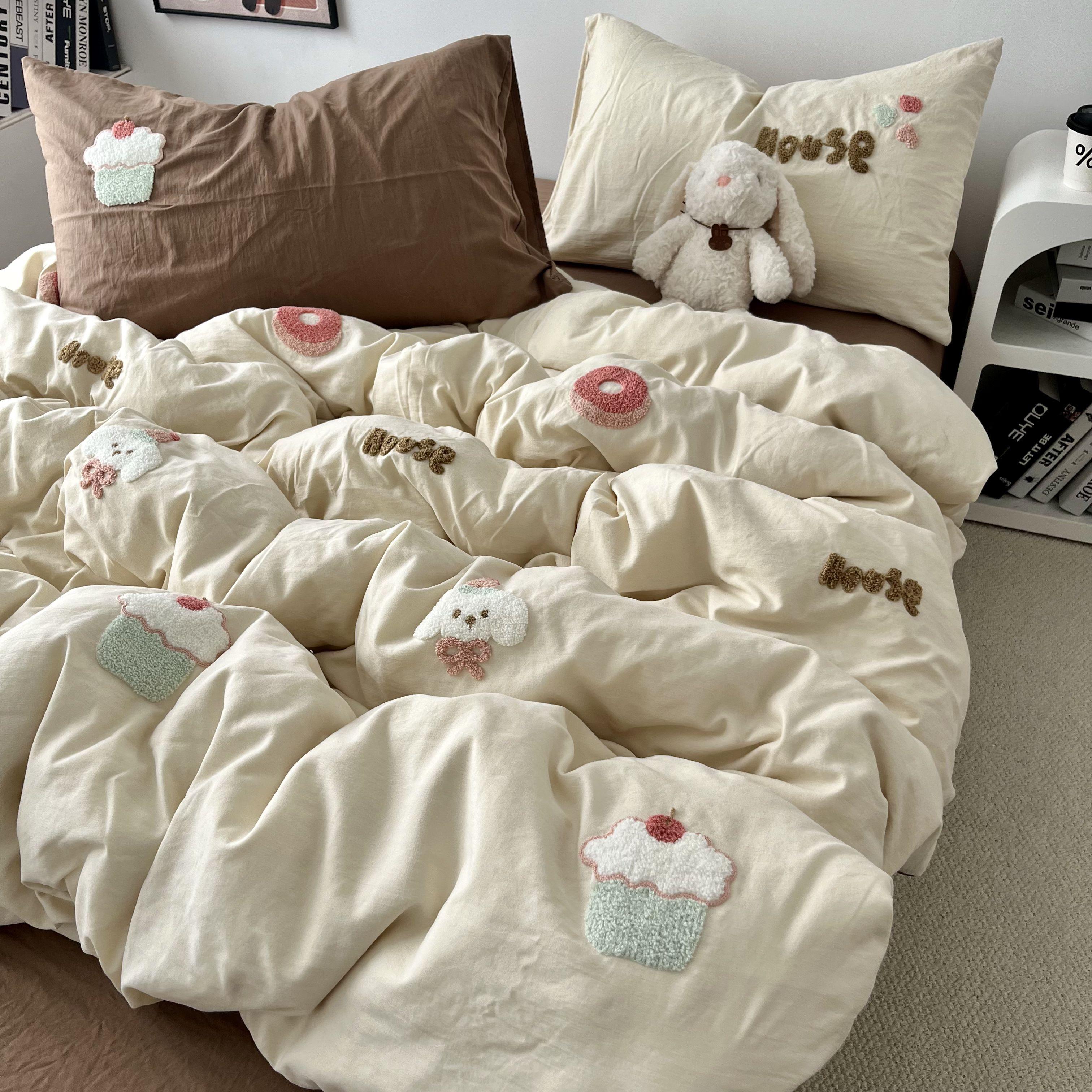 奶咖少女ins甜心小狗四件套