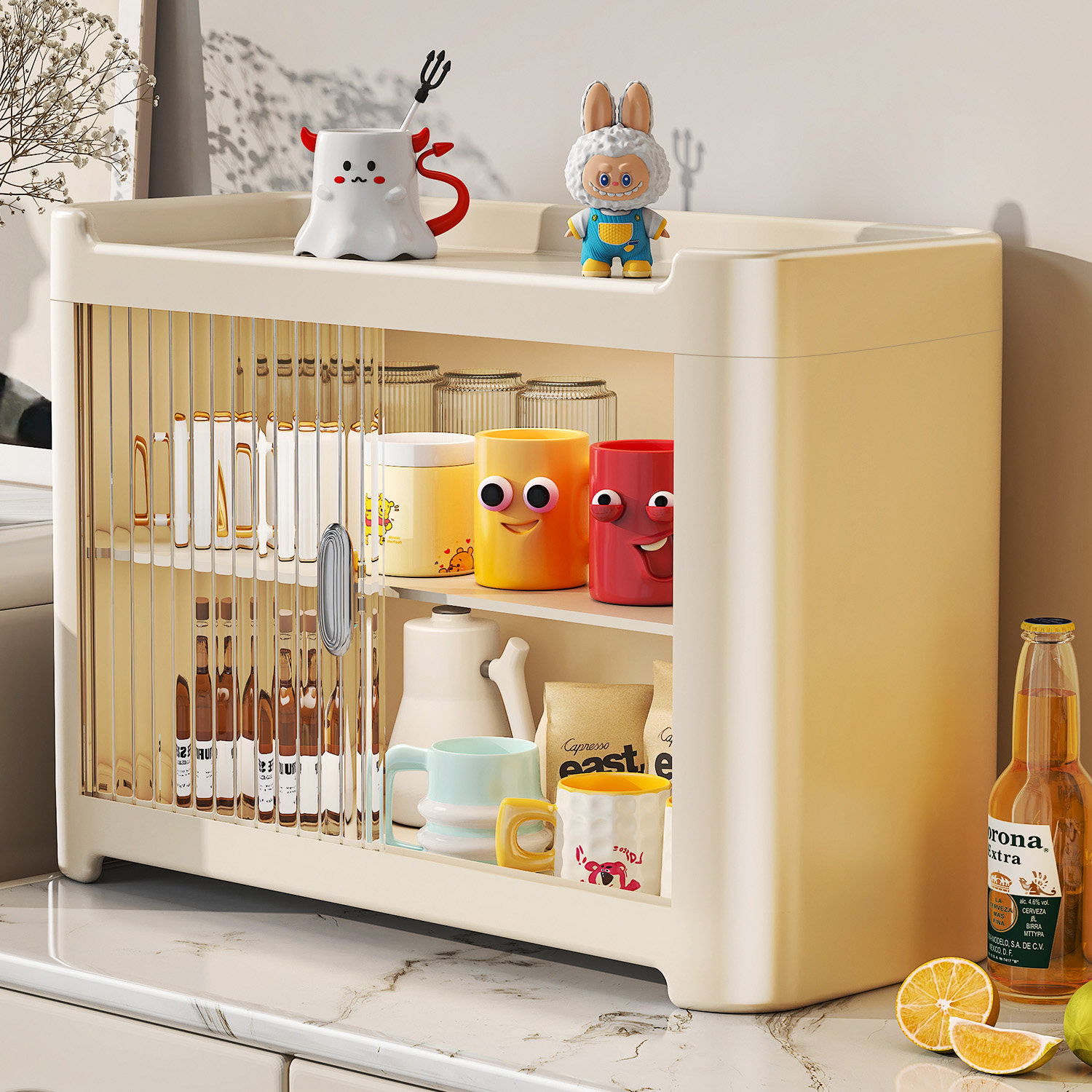 杯架收纳置物架防尘水杯茶杯咖啡杯餐边柜收纳神器高级感轻奢杯柜