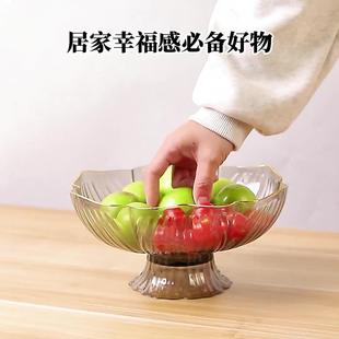轻奢高档沥水水晶果盆糖果盘果篮 水果盘客厅家用茶几果盘2024新款