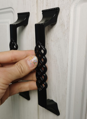 美式衣柜拉手法式简约黑色简约抽屉柜门鸟笼柜门网状把手单孔