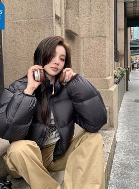 KYP真维斯女装肯豆风美拉德立领围脖短款男女加厚面包服秋冬美式