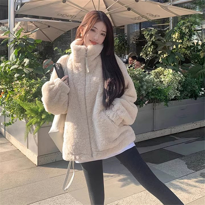 2025新款爆款杏色立领摇