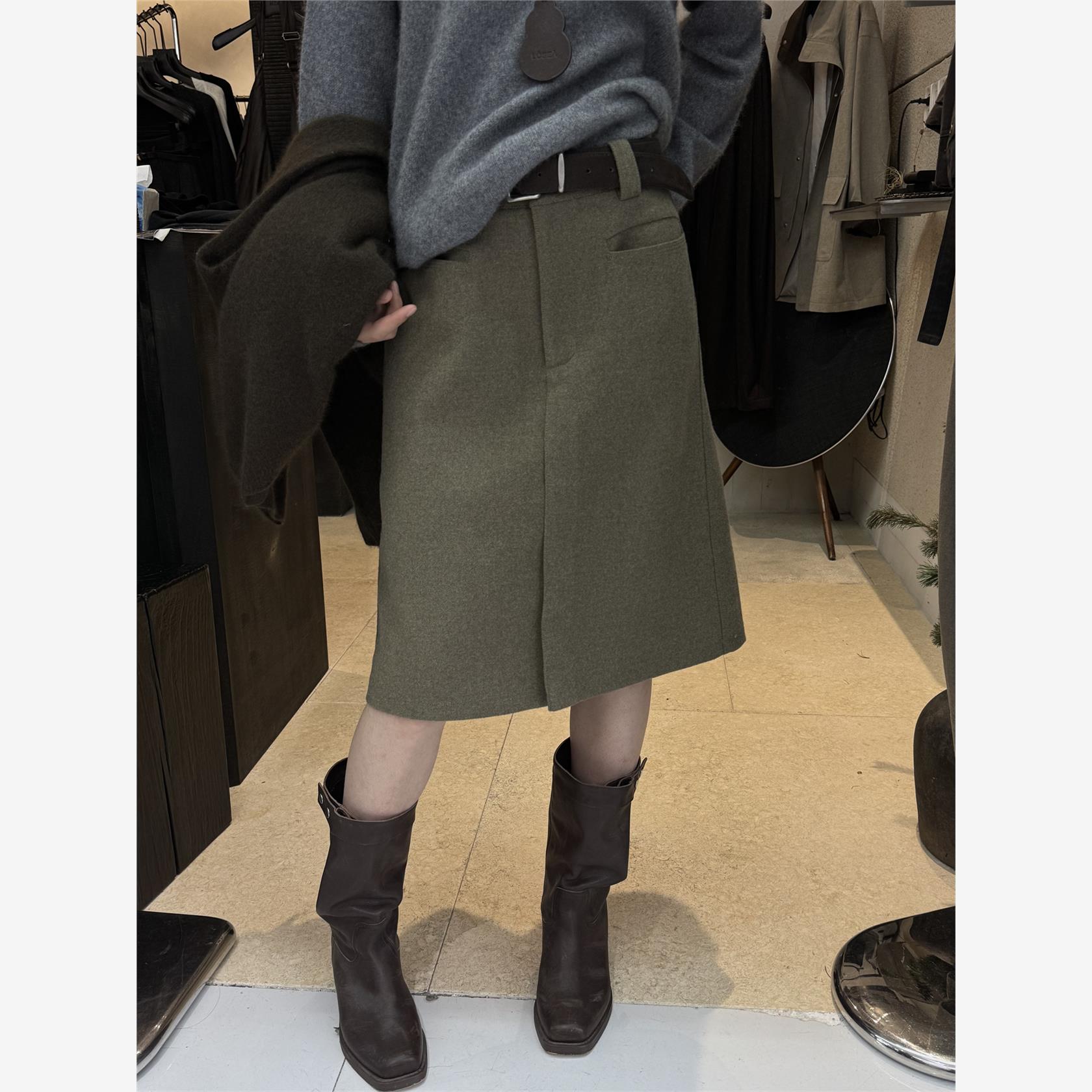 DVZ高品质羊毛中长款半身