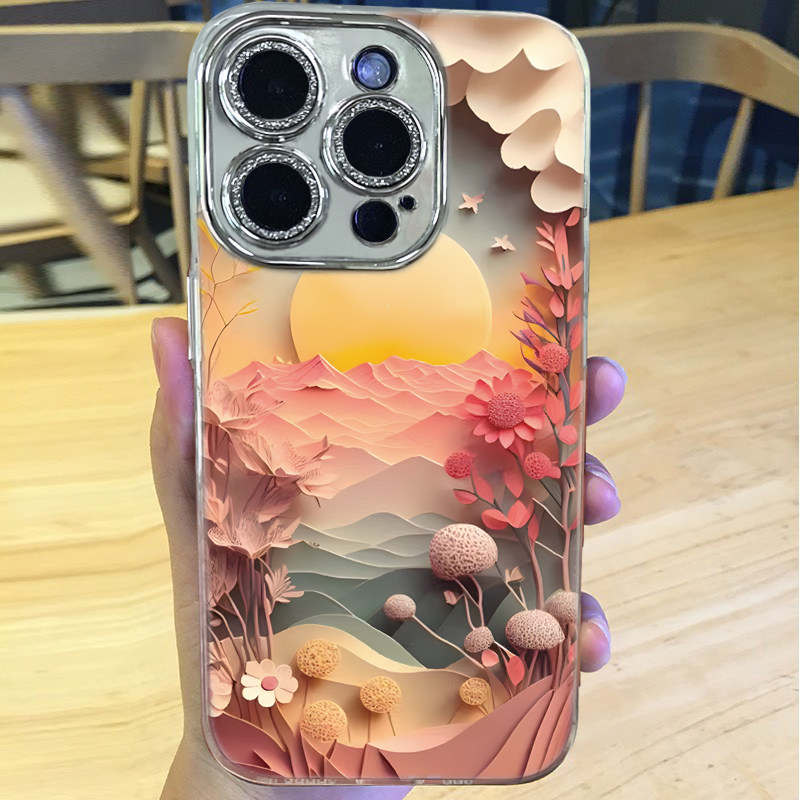 3d山水风景画适用xixoiqooneo5手机壳新款neo8保护套镜头iqoo7全包镜头膜8pro硬壳10手机套11pro防摔12高级感