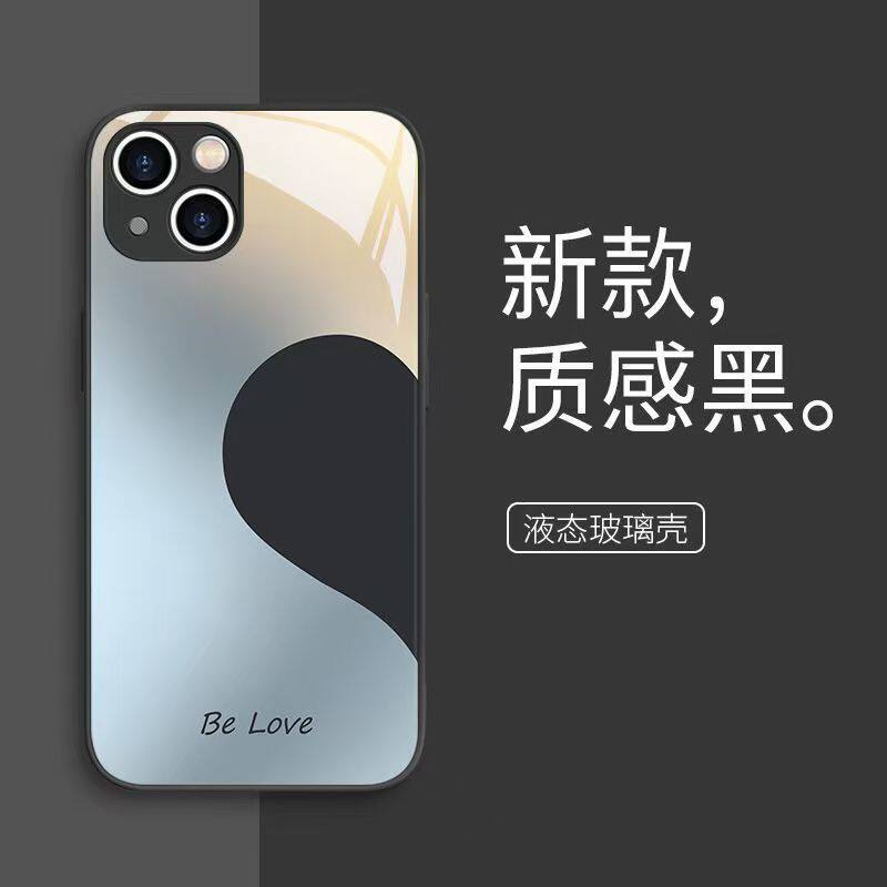 创意半边爱心情侣适用于GT5OPPOfindx8手机壳新款钢化玻璃realme12保护套防摔GTneo2全包硅胶软边时尚保护套