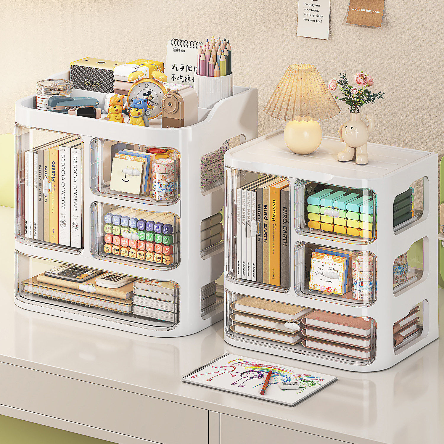 桌面收纳盒抽屉式办公桌置物架工位神器书桌收纳架化妆品收纳柜子,收纳整理,桌面收纳盒,淘宝优惠券,粉丝福利购,淘宝优惠卷