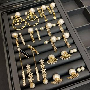 Earrings for Women Fashion Letters Pearl Star Stud Tassel