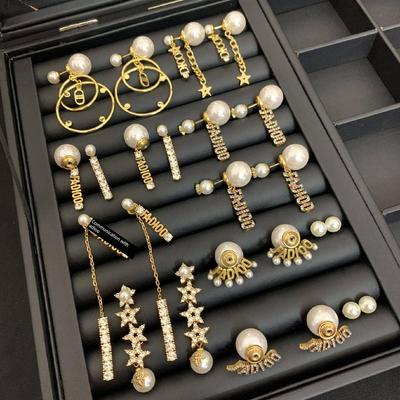 Fashion Tassel Pearl Earrings for Women Star Letters Stud