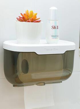 Toilet Paper Holder Wall Mounted Tube Tray Tissue Box Shelf