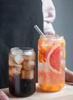360/500ml Glass Cup Reusable Straw Coke Cup Transparent Wate