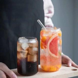 Cup Reusable Straw 360 Transparent Glass Coke Wate 500ml