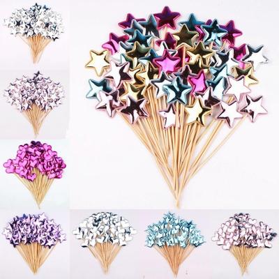 50pcs Colorful Cake Topper Crown Star Heart Happy Birthday P
