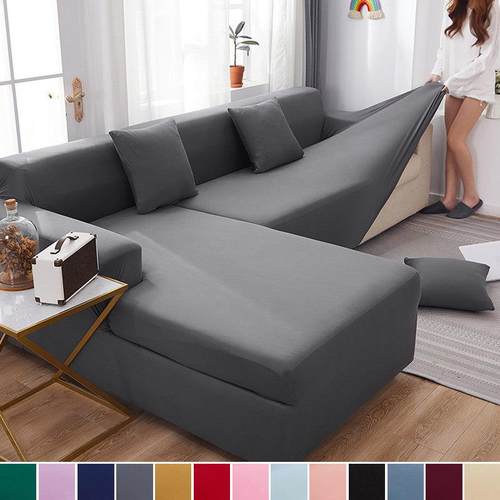 Solid Sofa Cover for Living Room 1/2/3/4 Seater Sofa Cover E