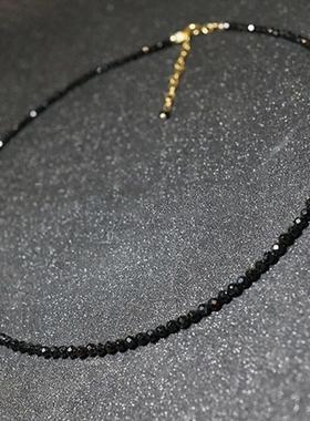 Fashion Simple Black Beads Chain Short Choker Necklace Femal