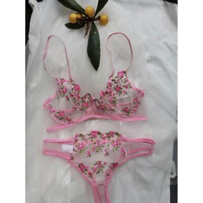 Perspective lace edging fun lingerie set