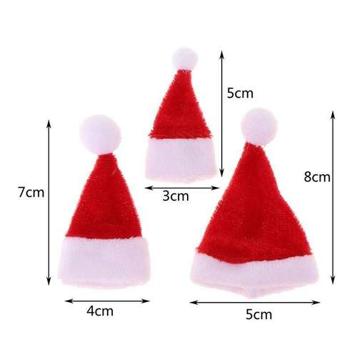 2Pcs Dollhouse ature Christmas Santa Claus Hat Doll Red Hat