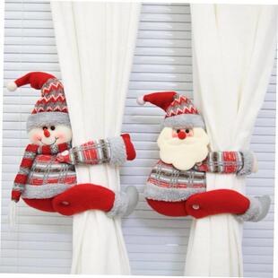 Plush Claus Toy Creative Buckle1 Christmas Curtain Santa