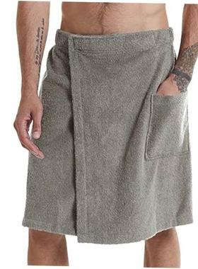 Mens soft towel comfortable bath wearable bathrobe男士浴巾