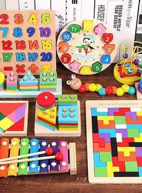 Montessori Baby Toys Kids 3D Wooden Puzzles Early Learning B