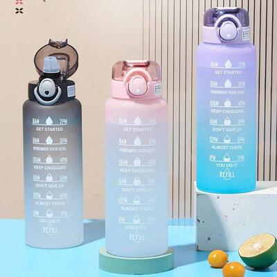 1 Liter Motivational Water Bottle Noozle with Time Marker L