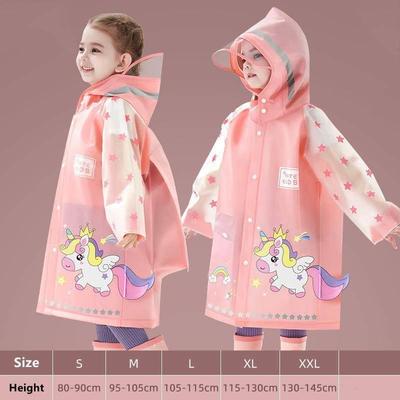 Kids Raincoat Waterproof Rain Poncho Cartoon Unicorn Dinosau