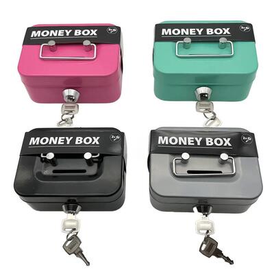Money Safe Box Lockable Cash Box With Key,Portable Piggy Box