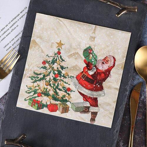 Christmas Printed Napkins for Restaurant, Bakery & Home