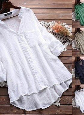 white long shirts women summer clothes shirt dress cotton女