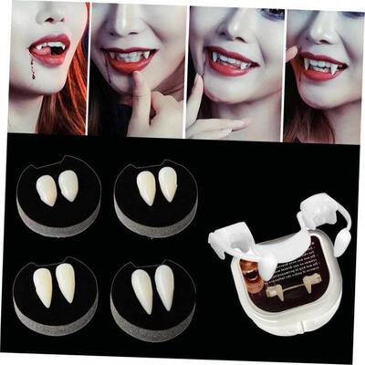 Halloween Fake Teeth Cosplay Vampire Fangs Retractable Teet
